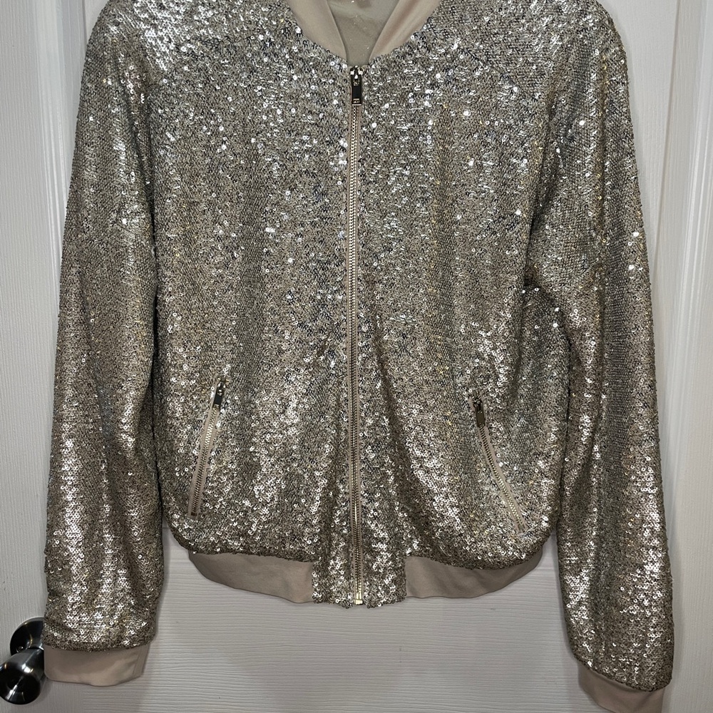 Glamorous gold Sequin Bomber Jacket